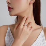 Ezüstgyűrű, kristályos szív, 7-es méret