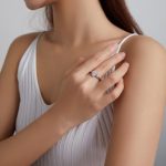 Ezüstgyűrű, kristályos szív, 7-es méret