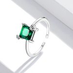 Ezüstgyűrű zöld kristállyal