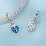 Ezüst charm (925), szerencsehozó katicabogár