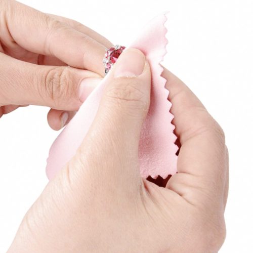 Strieborná čistiaca handrička, ružová