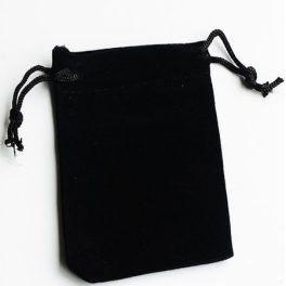 Šnúrová látková taška čierna 7x9 cm