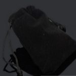 Šnúrová látková taška čierna 7x9 cm